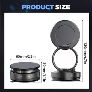 Vacuum Magnetic Phone Holder for Car, 360° Rotatable Suction Phone Mount, Foldable & Adjustable Magnetic Car Phone Holder for iPhone 16 15 14 13 12 & Android (Black)