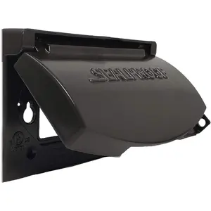 1-Gang Horizontal Weatherproof Outdoor Metal Flat Outlet Cover, Single Gang Electrical Power Receptacle Protector, UL Listed, 4-in1, Bronze