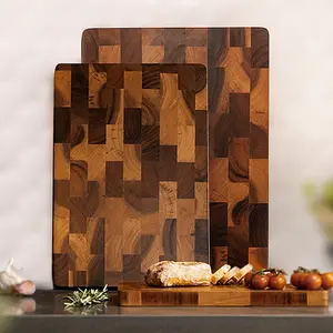 High-Quality Teak Wood Cutting Board, Durable Real Wood Rectangle Chopping Board, Wooden Chopping Board, Wooden Cutting Boards, Kitchen Chopping Board, Rectangular for Meat Cheese Bread, Food Grade Surface, Multi-Functional Home Outdoor Use