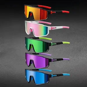 XUH 5 Pack Oversized One-Piece Sports Sunglasses for Men Women, UV400 Protection Polarized Anti-Glare Windproof Unisex Eyewear, Ideal for Cycling, Hiking, Travel, Running, Fishing, Motorcycle Riding & All Outdoor Activities summerwins