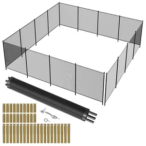 4x48 FT Removable Pool Safety Fence, 4FT Tall Mesh Pool Barrier, Heavy-Duty Safety Fence for Backyard Inground Pools