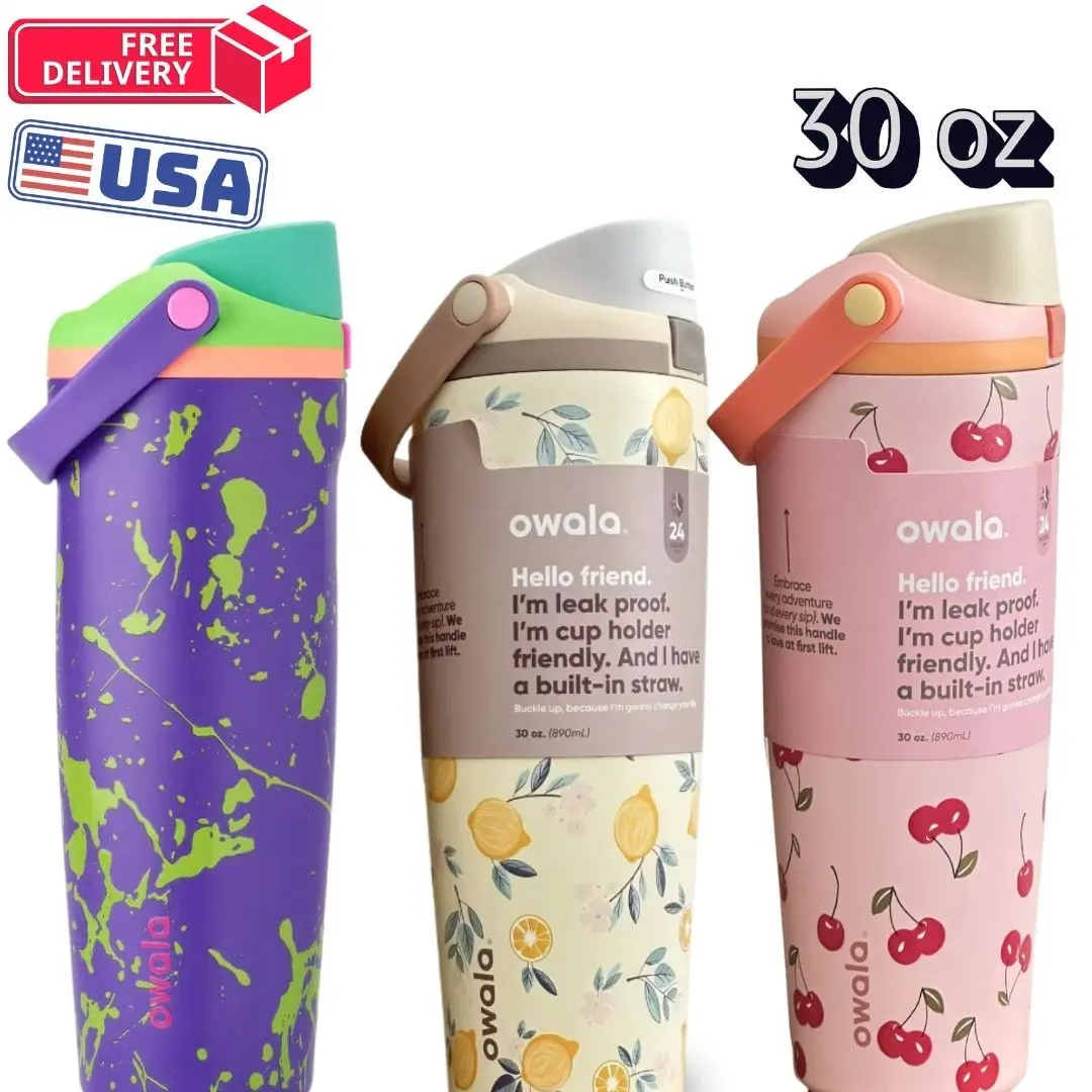 Owala FreeSip Sway Insulated Stainless Steel Water Bottle Gift 30oz Special 32