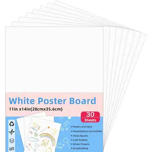 30 count Poster Boards,11" x 14" White Poster Paper Blank Graphic Display Board Poster Board Bulk for Art Display Board,School Craft Project,Presentation Drawing