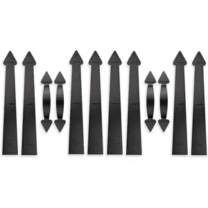 Garage Door  Decorative Hardware Kit, 8 Hinges 4 Handles Carriage Accents for 2  Garage,  , Color Blackgarage Decorations