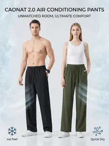 CAONAT 2.0 air conditioning pants, Ice Cooling Straight Pants, Unisex Lightweight Breathable Stretch Basic Plain All-Seasons Summer Casual Trousers,summervibes
