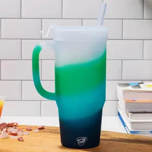 Silipint 32oz Silicone Humbler (Tumbler with Lid) Ergonomic Handle & Silicone Straw – LFGB Certified, Food-Grade, Unbreakable, BPA-Free, Dishwasher Safe Reusable Tumbler – For Kitchen, Work, Gym & Portable – Perfect Holiday Gift & Black Friday Deal