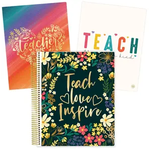 Undated Teacher Planner & Calendar, Interchangeable Cover, Bold & Bright Office Stationery Supplies