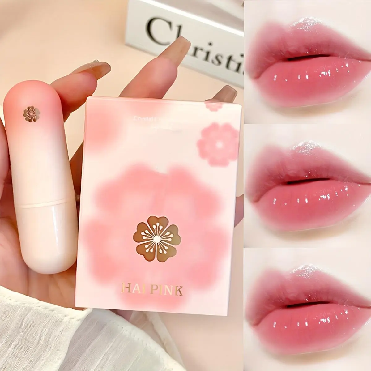 3-Pcs Transparent Petal Temperature-Change Lipstick Set (86g, hp-3p) - Glossy, Waterproof, Long-Lasting, Nourishing, Moisture-Boosting Lip Care for All Skin Types Natural Makeup