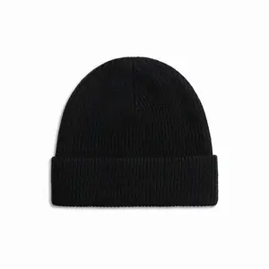Black Cashmere Wool Beanie