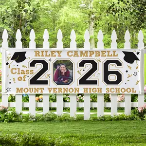 Personalized Graduation Photo Banner, Class of 2026 Party Décor, Congrats Grab Banner, Graduation Table Centerpieces for 2026, Outdoor Party Banner, Graduatioon Gifts, Graduation Decorations 2026