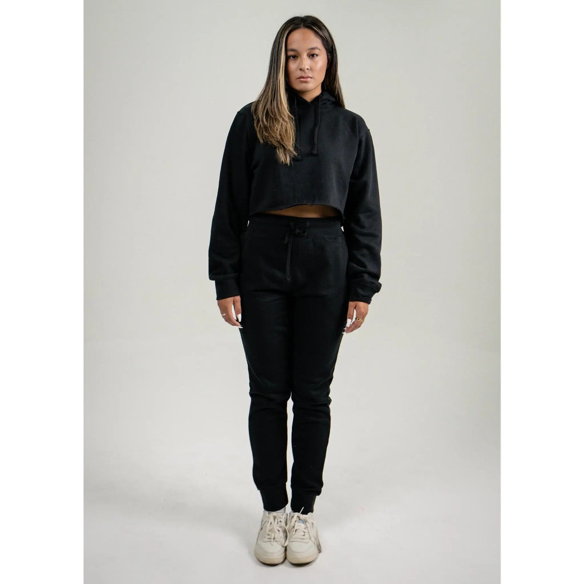 Black Crop Top SweatSuit