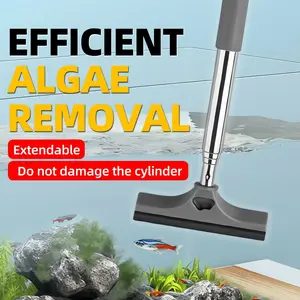 Cleaning brush, Cleaner for fish tank sink, aquarium maintenance, extended and reinforced brush handle design, deep cleaning of tank wall and dead angle, high elastic and flexible bristles do not hurt glass and acrylic surface, effectively remove algae