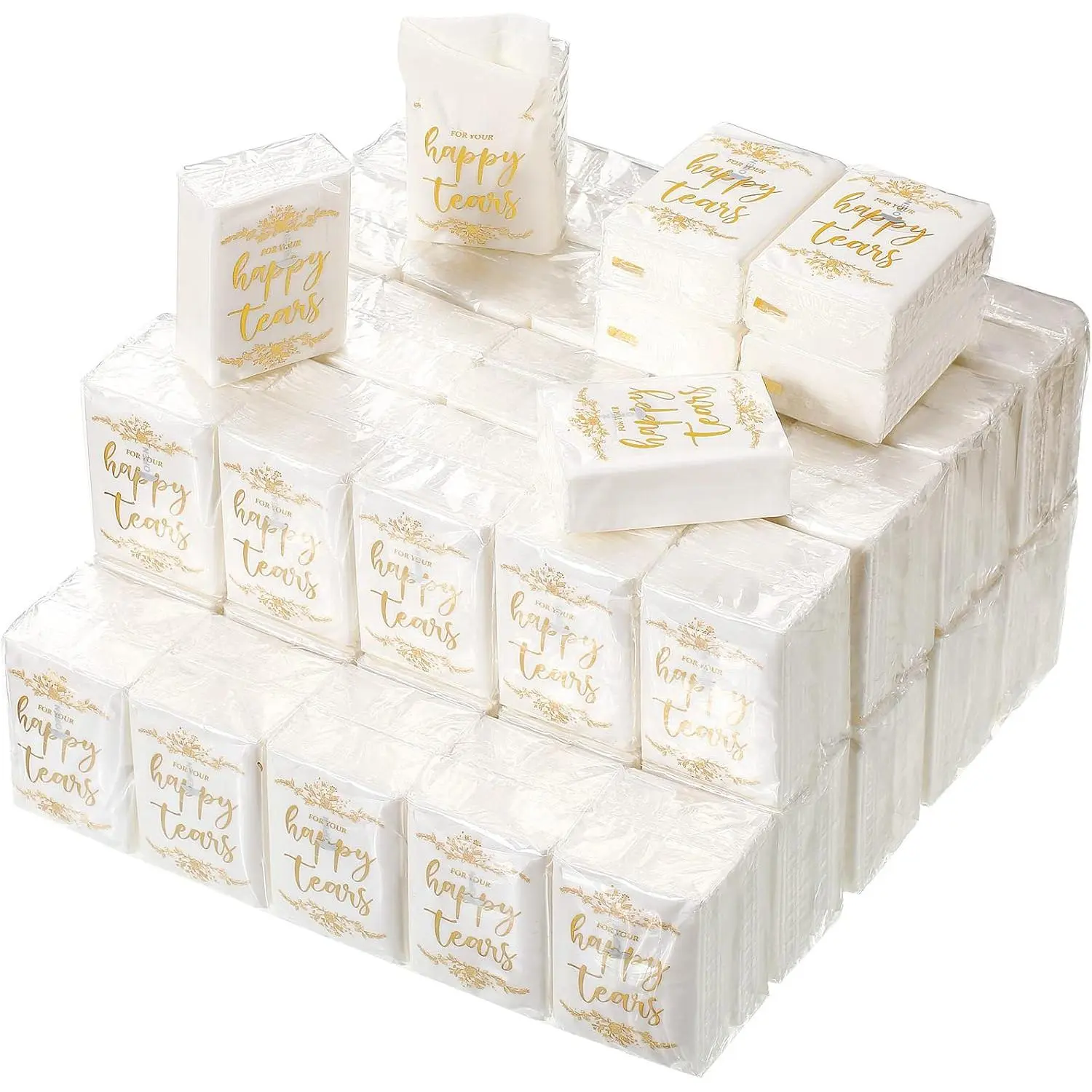 3-Ply Travel Size Soft Single Use Tissues Packs (100-Pack) - Pocket-Size Disposable Household Items, Wedding Favors, Home Care Essentials, Soft Tissue, Disposable Tissues