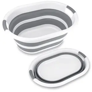 Multi-Functional Collapsible Pet Bathtub with Drainage Hole, 3 Handled Dog Bath Tub, Portable Indoor Outdoor Foldable Washing Tub Bathing Tub Small Pets Bathtub for Puppy Small Dogs Cats