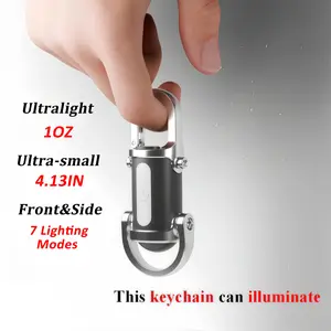 Mini LED Flashlight Strong Light Portable Flashlight, USB-C Rechargeable Keychain Light with  Strobe and SOS Light for Camping, Hiking, Work, Travel, Outdoor fun