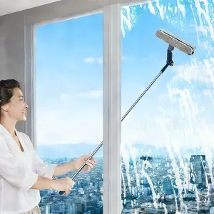 Extended Pole Dual-Sided Window Cleaning Tool, Cleaning Supplies, Powerful Suction Dual-sided Window Cleaner, Extendable Telescopic Pole Design, Safe and Efficient Glass Cleaning Tool