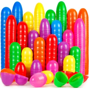 180Pcs 2.3" Fillable Bright Colors Plastic Empty Easter Eggs for Easter Hunt, Easter Basket Stuffers, Party Favor, Classroom Prize Supplies