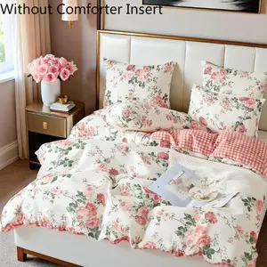 French Country 3-Piece Duvet Cover Set - Reversible Pink Floral Bedding,  with Hidden Zipper, Twin/Full/Queen/King, Farmhouse Decor & Wedding Registry Essential