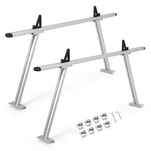 GARVEE Aluminum Truck Ladder Rack 800 LBS Capacity - Non-Drilling 2-Bar Set for Full-Size Pickups, 71" Width, Ideal for Kayaks, Surfboards, Lumber (2 Pack)