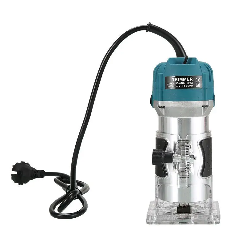 800W Electric Handheld Woodworking Trimming Machine, 1 Set Multifunctional Woodworking Trimming Machine, Professional Woodworking Tool for Slotting, Trimming, Carving & Laminate Trimming