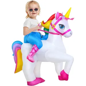 X-CPA21   Inflatable Unicorn Costume Kids Unicorn Costume For Halloween Party Cosplay Blow Up Costume For Kids