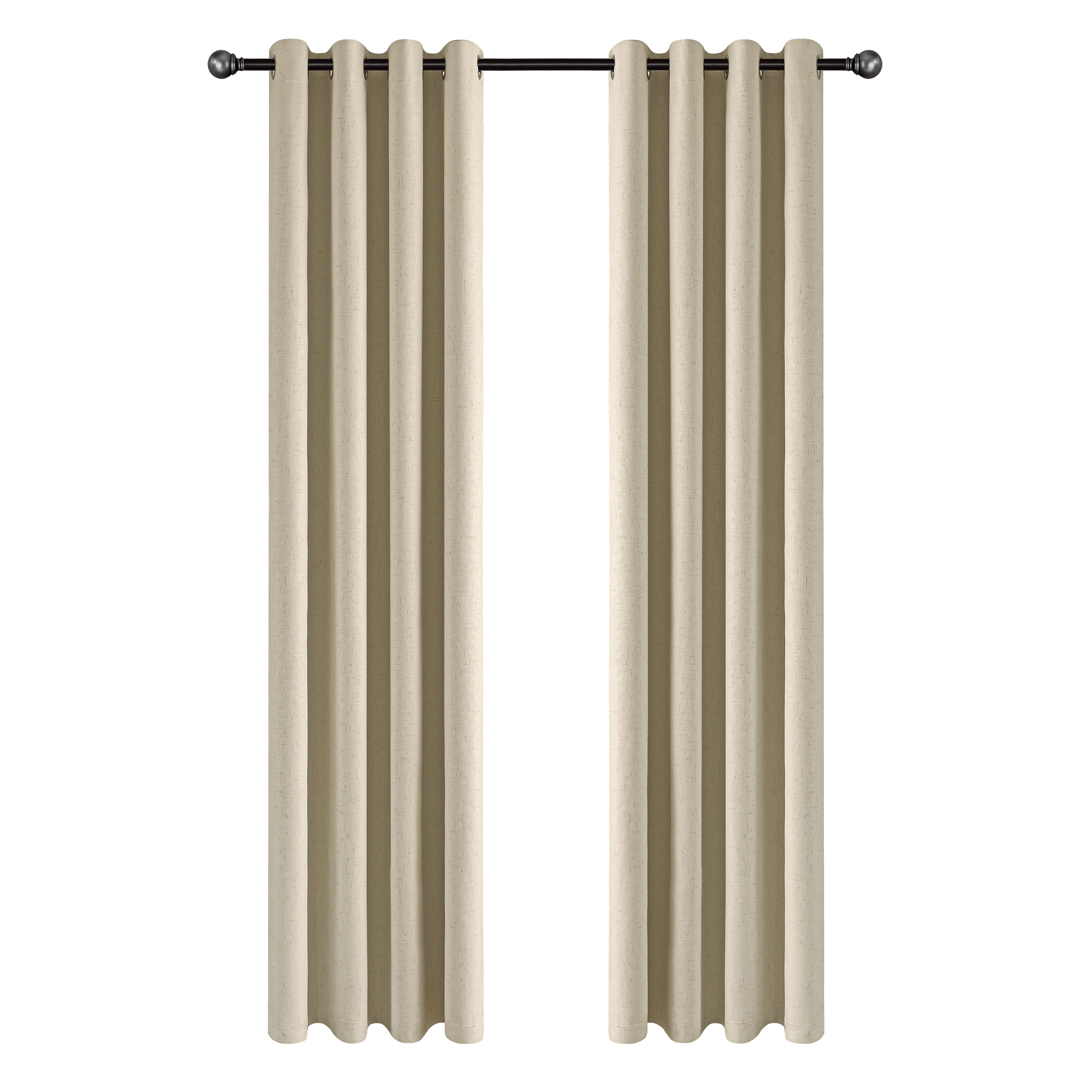BETABET Linen Full Blackout Solid Color Bedroom Curtains, Living Room Curtains, Loop top Insulation soundproof Door Curtains, Light Gray Liner (Linen Pack of 2))