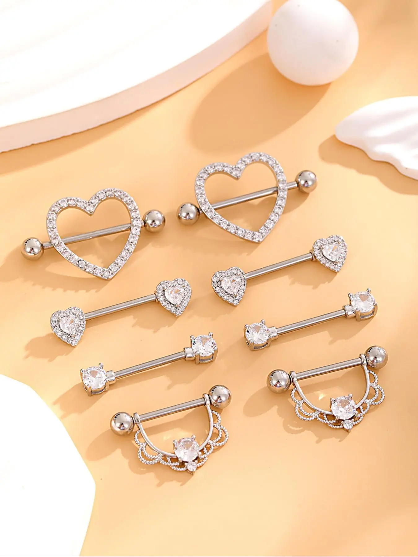 Heart Shaped Nipple Ring, Stainless Steel Nipple Bar, Fashion Body Jewelry for Women & Men, Chic Body Jewelry, Trendy All-match & Exquisite Cute Jewelry for Birthday Gift, Wearable Jewelry