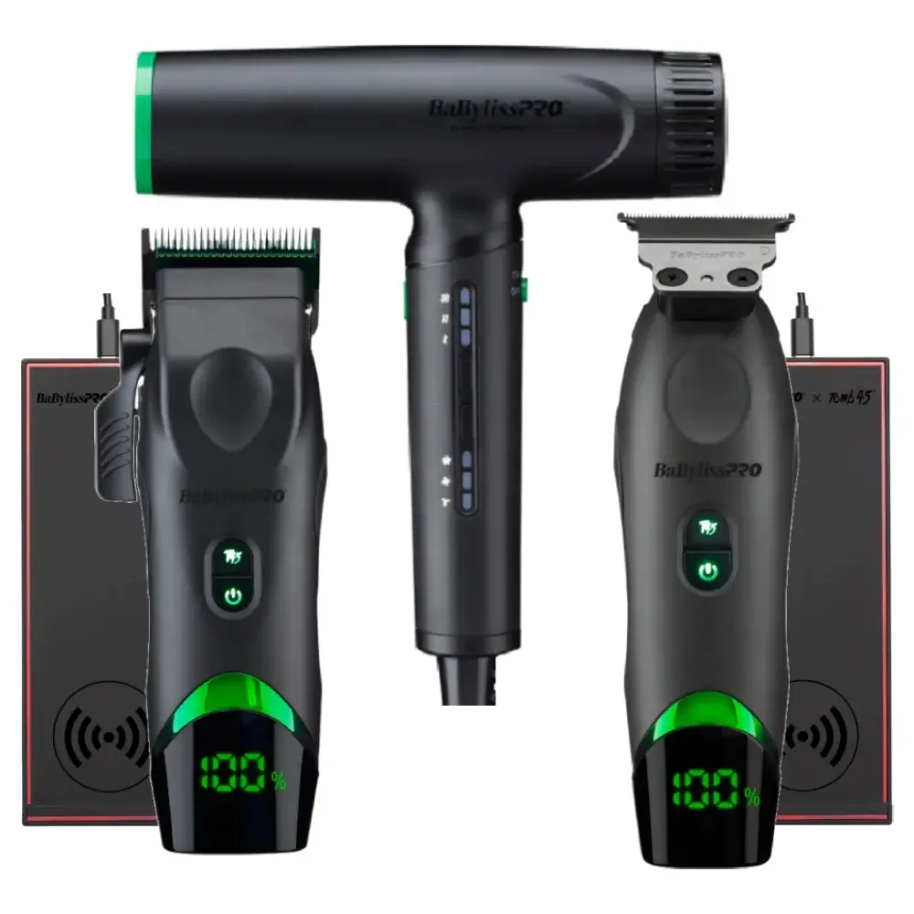 Babyliss Pro x Tomb45 Wireless Charging Clipper, Trimmer, Blow Dryer, and Charging Mats (Combo)