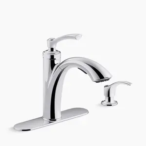 Kohler R29670-SD-CP | Linwood Pull-Out Kitchen Faucet With Soap/Lotion Dispenser in Polished Chrome