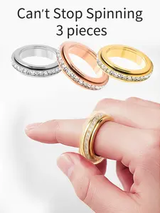 Stop fiddling with your nails!  3Pcs Calming Fidget Spinner Rings for Anxiety & Stress Relief