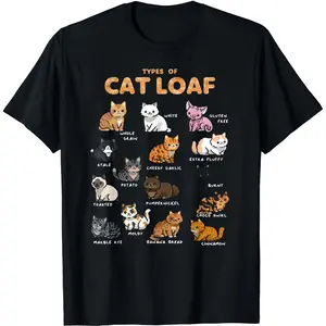 Premium model-Unisex-100% cotton-Transfer-DIY-Types of Cat Loaf Cute Kitten Kawaii Cats, Cat Lover T-Shirt Casual Top