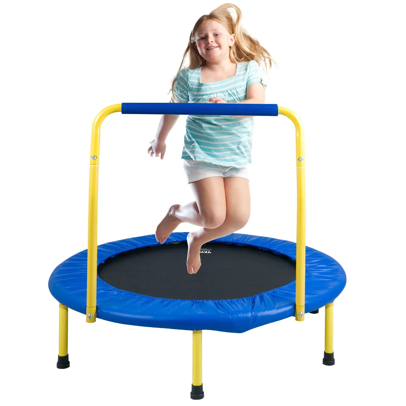 【SummerFinds】VEVOR 3FT Trampoline for Kids, 36" Trampolines Indoor/Outdoor Trampoline for Toddlers, Foldable Mini Baby Trampoline with Foam Handle, Recreational Trampoline Birthday Gift for 3+ Years Kids