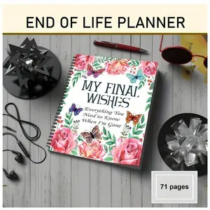 Life End Plan Organizer Notebook, Final Wishes Preparation, Funeral Planning, New Year and Birthday Gift, Beneficiary Information