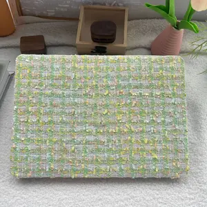 Luxury Woven Green Grid Hard Case for MacBook Pro13 M1 MacBook Pro14 Inch 15 16 Touch Bar Retina MacBook Air 13 M2 Inch Laptop Hard Gift for Her case  Laptop Case with Protectors MacBook Air Hard Case m4 m3 m2 Crystal Clear Surface Laptop Case