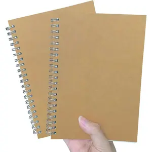 Premium 2-Pack Sketchbooks - Soft Cover, 140 Pages (70 Sheets), 7.5 x 5.1 inches, 100GSM Paper, Brown Spiral Notebooks Set