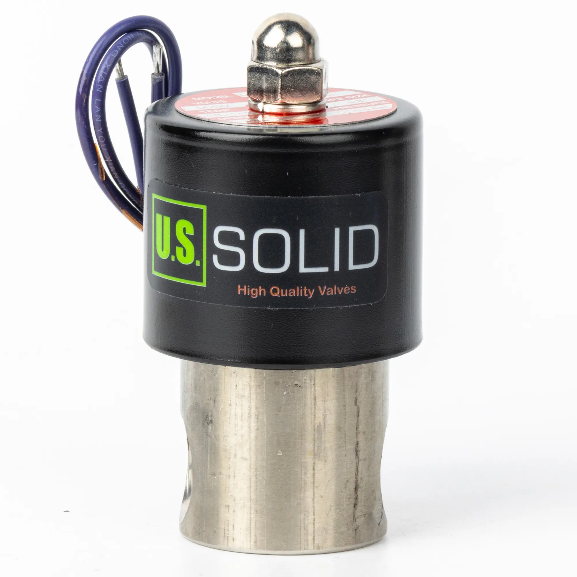 U.S. Solid 3/8" Solenoid Valve 12V DC Stainless Steel Normally Closed Viton Seal