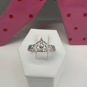 (R30) Silver Quinceañera Tiara Ring for Women with Elegant Design and Sparkling Stones Perfect for Special Occasions
