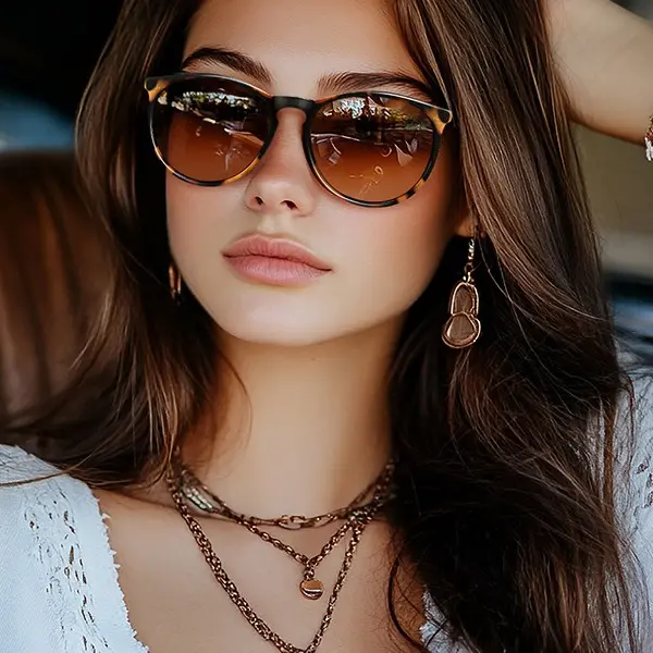 【SummerVibes】SUNGAIT Vintage Tortoiseshell Sunglasses for Women Men Classic Retro Round Shades UV400 Protection Sun Glasses Keyhole Unique Stylish Beach Eyewear,summer outifit,travel essentials
