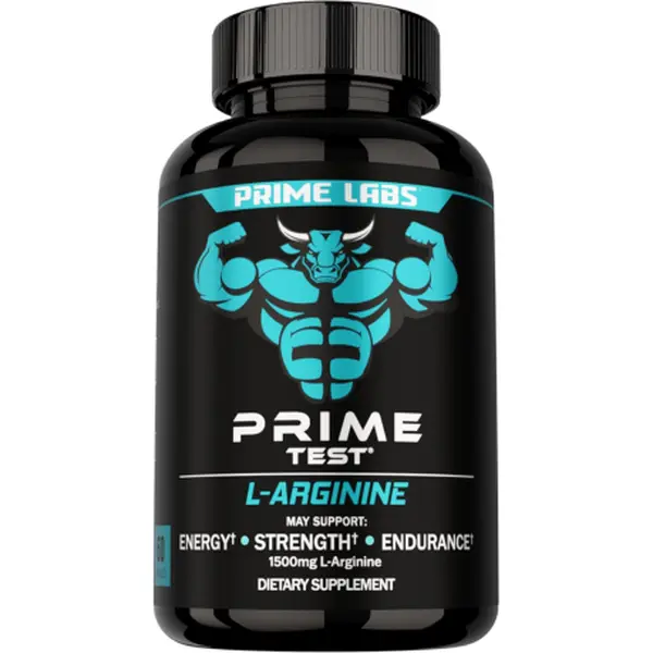 Prime Labs L-Arginine 1500mg Capsules | Workout Pump + Performance Support | Energy & Endurance Support | 60 Count