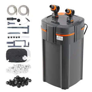 Aquarium Canister Filter 317GPH With 4-Stage Filtration For Up To 100 Gallon Tanks, Ultra-Quiet Internal Water Filter With UV Protection, Submersible Power Filter For Fish Tanks, 12W