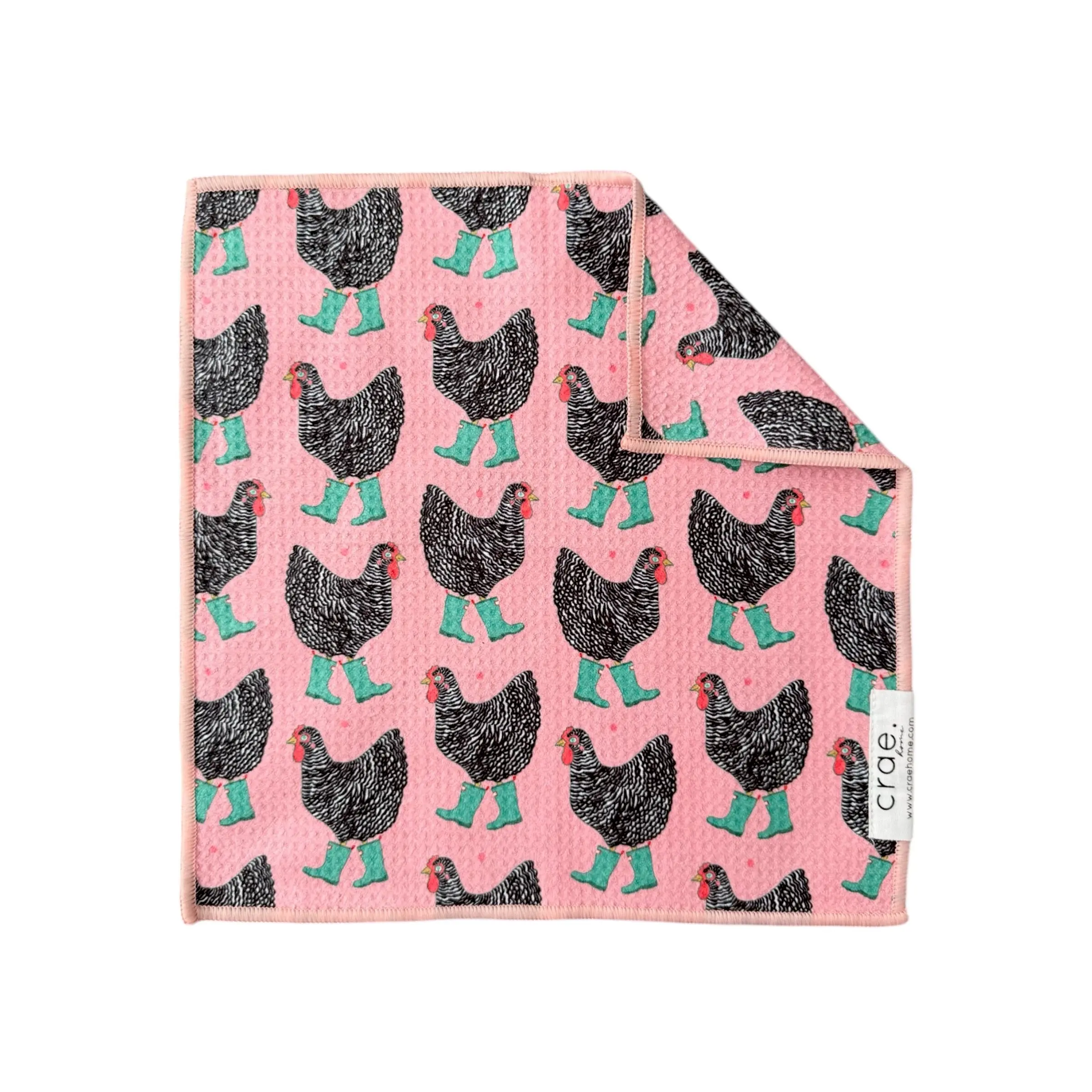 Chick In Boots: Double-Sided Washcloth Chick In Boots: Double-Sided Washcloth