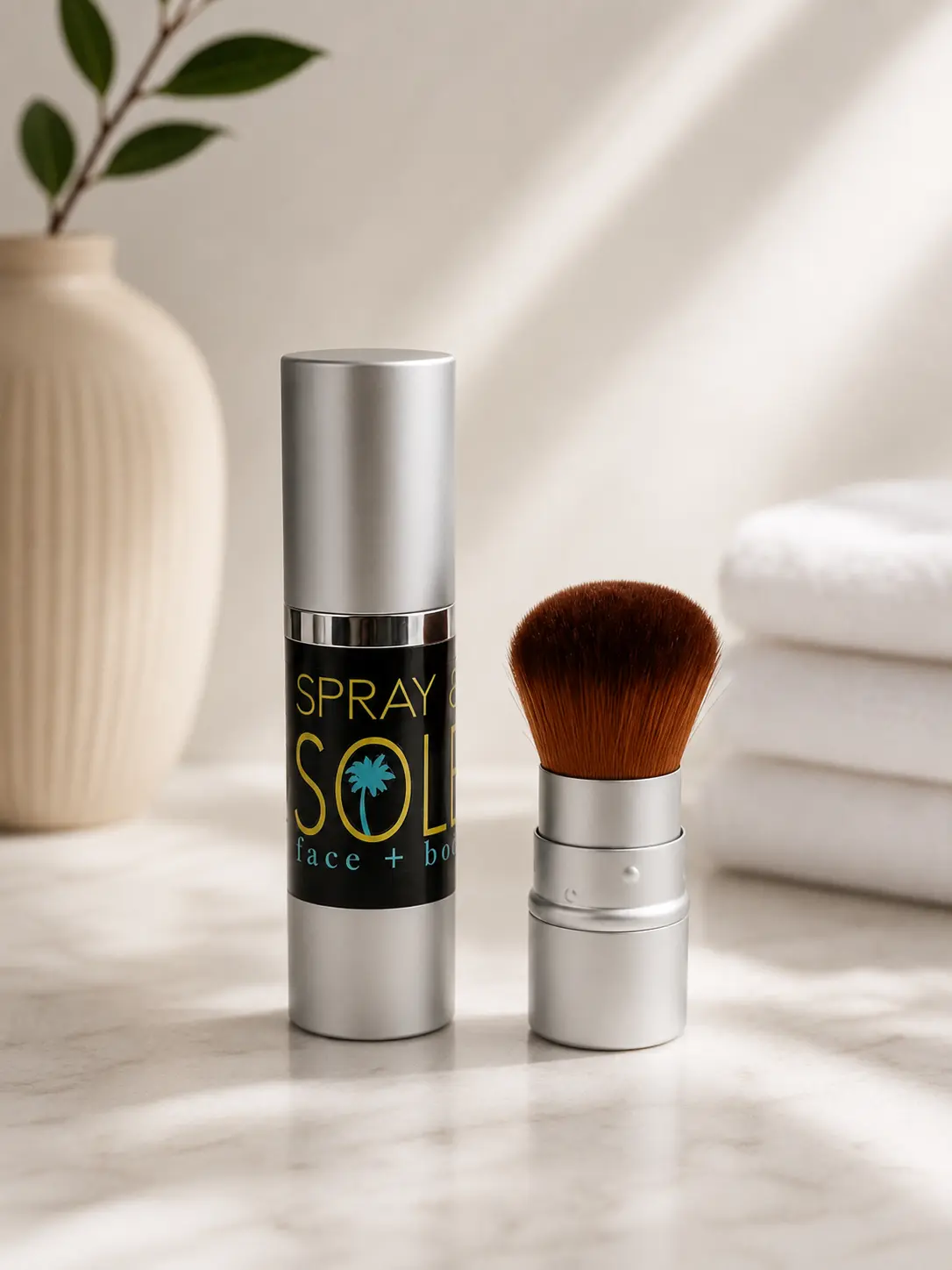 Liquid Bronzer Kit (30ml) with Face Kabuki Brush