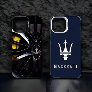 M-MaseratiSE C-car logo Phone Case For iPhone17 Air 16 15 14 Plus 13 12 11 Pro 7 8 XS Max XR silver black bumper case