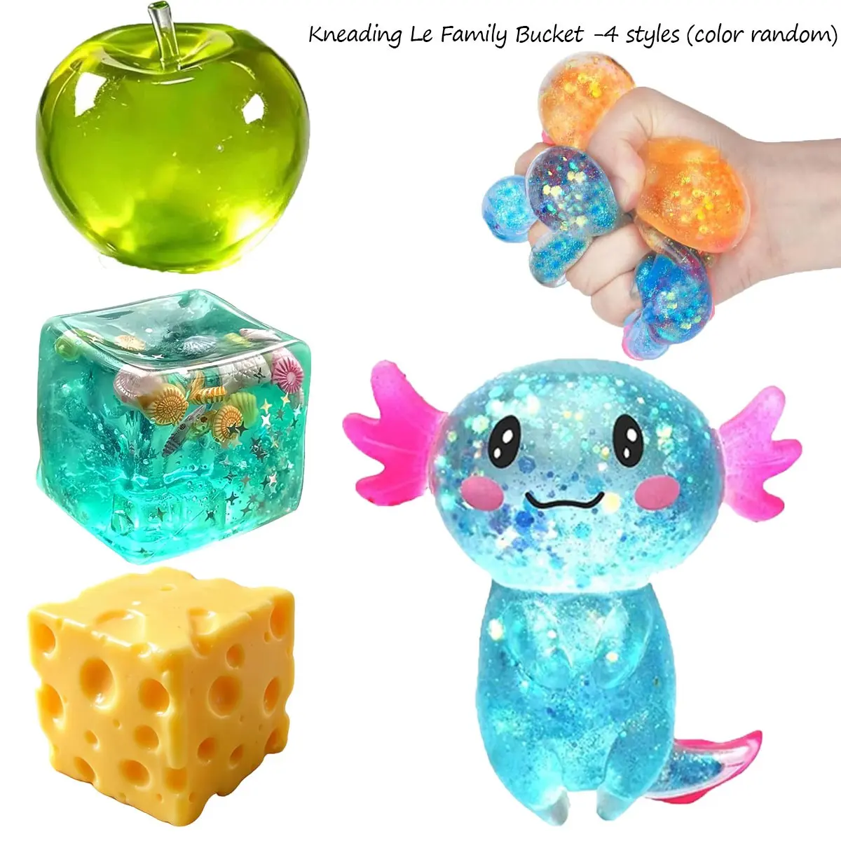 4pcs Soft Clay Toy Set, Tpr and Sponge Squeeze Toys, Stress Relief Plush Toys, Random Colors, Anxiety Relief Sensory Toys for Kids and Adults