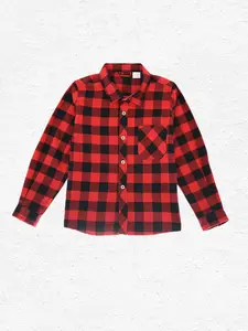 Boys' Flannel Shirt Long Sleeve Cotton Casual Plaid Button-Up Shirt with Pockets, Button Down Front, Cotton Shirts, Regular Fit, Comfortable and Stylish