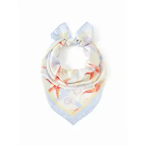 Cider STARFISH & SHELL SQUARE FAUX SILK SCARF