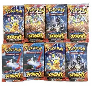 Pokemon Trading Card Game Scarlet and Violet Surging Sparks Booster Packs - Pack of 8