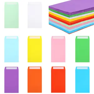 120pcs Self-Sealing Cash Envelopes， Envelopes Money Saving Challenge, 3.2x6.6inch Money Envelopes for Cash, Key Envelopes for Coins, Checks, Gift Cards & Tickets(10 Vibrant Colors) Office Stationery Supplies, Home Office