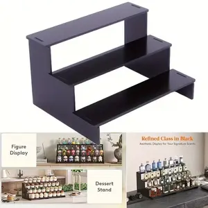 Lightweight Three-Tier Acrylic Display Stand with Shelves, Durable Insert Desktop Organizer Adjustable Storage for Cosmetics Mini Models Collectibles