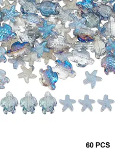 60pcs Turtle Beads Bulk Starfish Jewelry Glass Ocean Theme Summer Beach Animal DIY Handmade Bracelet Necklace Earring Accessories